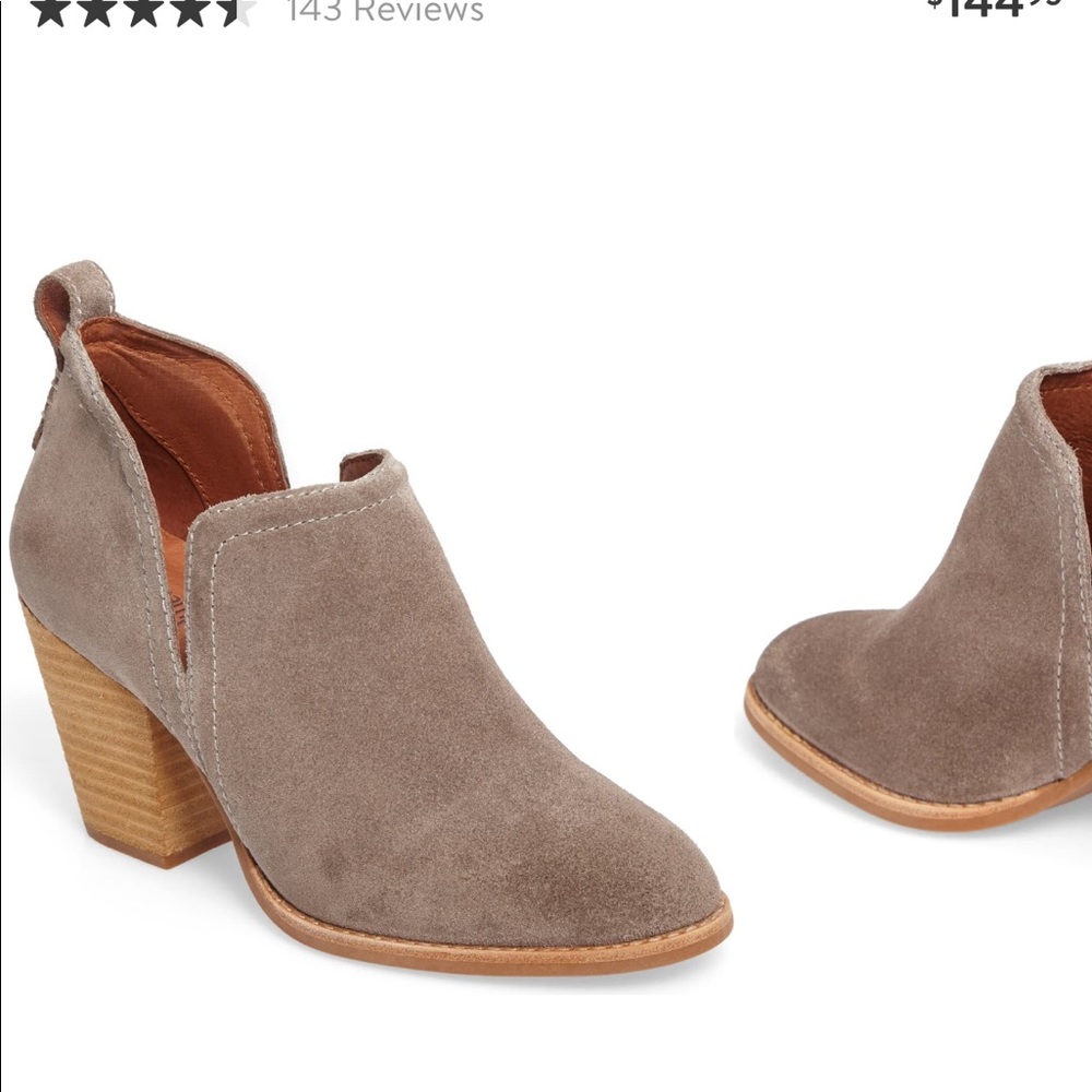 Jeffrey Campbell Rosalee taupe suede booties